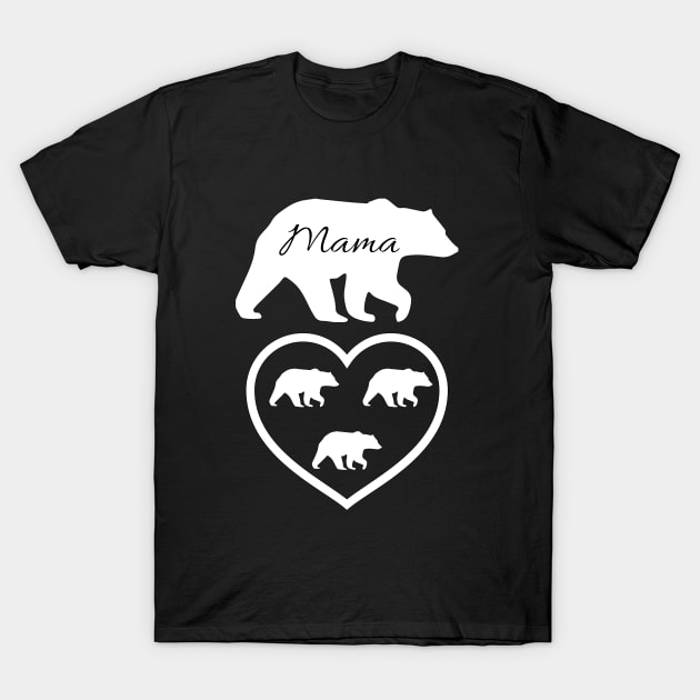 Mama Bear Heart Cubs T-Shirt by jutulen